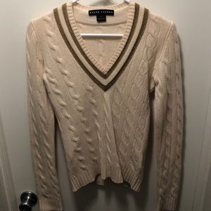 Women’s Ralph Lauren Cable V Neck Sweater
